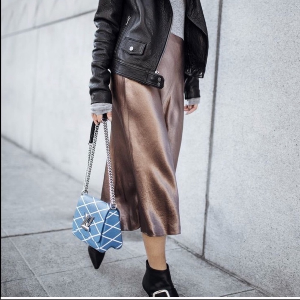 Vince champagne slip skirt